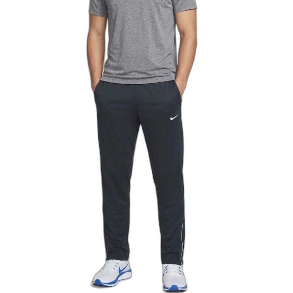 Nike Dri-Fit Men's Navy Tapered Fleece Lined Ankle Zip Athletic Sweatpants Sz L